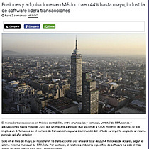 Fusiones y adquisiciones en Mxico caen 44% hasta mayo; industria de software lidera transacciones